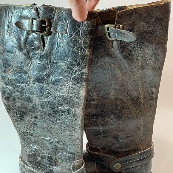 Sonora Double H Cowboy boots rugged brown patina size 7 - Picture 5 of 11